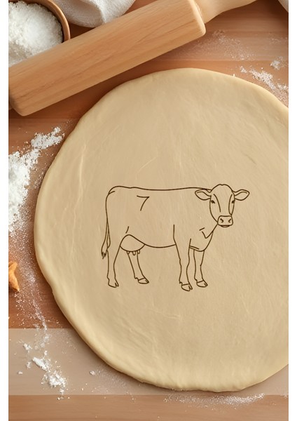 Inek Kurabiye Kalıbı, Hamur Şekillendirici, Bisküvi Kalıbı, Kolay Kesim Ucu