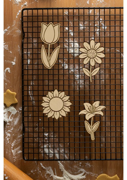 Çiçek Seti Kurabiye Kalıbı, Hamur Şekillendirici, Bisküvi Kalıbı, Kolay Kesim Ucu fiyatları