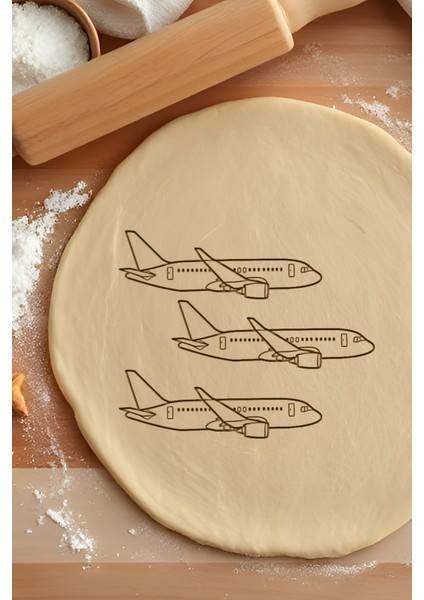 Uçak Kurabiye Kalıbı, Hamur Şekillendirici, Bisküvi Kalıbı, Kolay Kesim Ucu