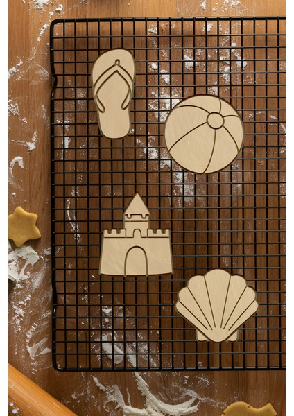 Plaj Seti Kurabiye Kalıbı, Hamur Şekillendirici, Bisküvi Kalıbı, Kolay Kesim Ucu fiyatları