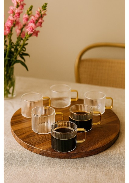 6'lı 150 ml Cam Bardak Seti, Çay Kahve Espresso Için Şık ve Kullanışlı Ürün