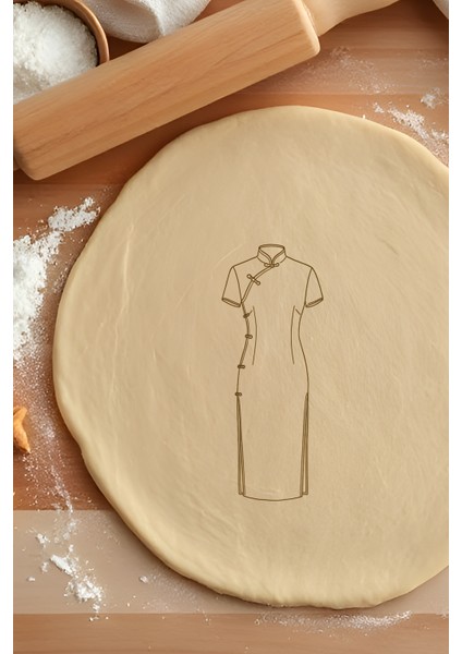 Çin Qipao Kurabiye Kalıbı, Hamur Şekillendirici, Bisküvi Kalıbı, Kolay Kesim Ucu