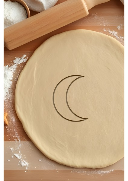 Ay Kurabiye Kalıbı, Hamur Şekillendirici, Bisküvi Kalıbı, Kolay Kesim Ucu