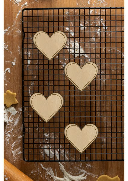 Kalp Kurabiye Kalıbı, Hamur Şekillendirici, Bisküvi Kalıbı, Kolay Kesim Ucu