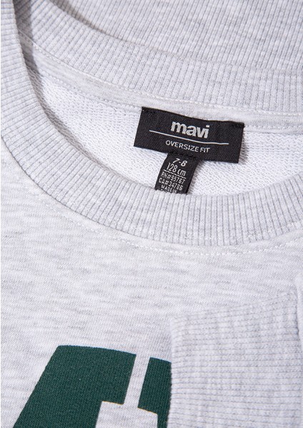 6S10054-88467 Mv Baskılı Gri Sweatshirt fırsatları