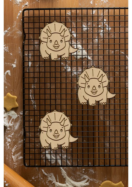 Neşeli Triceratops Kurabiye Kalıbı, Hamur Şekillendirici, Bisküvi Kalıbı, Kolay Kesim Ucu fiyatları