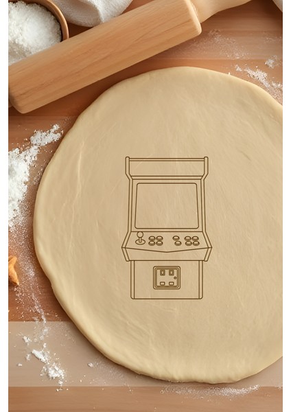 Retro Arcade Makinesi Kurabiye Kalıbı, Hamur Şekillendirici, Bisküvi Kalıbı, Kolay Kesim Ucu