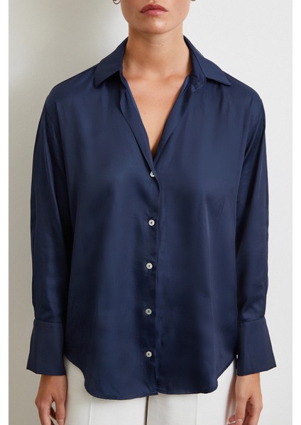 Diagonal Desen Gömlek Lacivert indirimleri