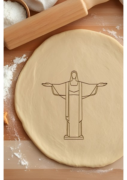 Kurtarıcı Heykel Kurabiye Kalıbı, Hamur Şekillendirici, Bisküvi Kalıbı, Kolay Kesim Ucu