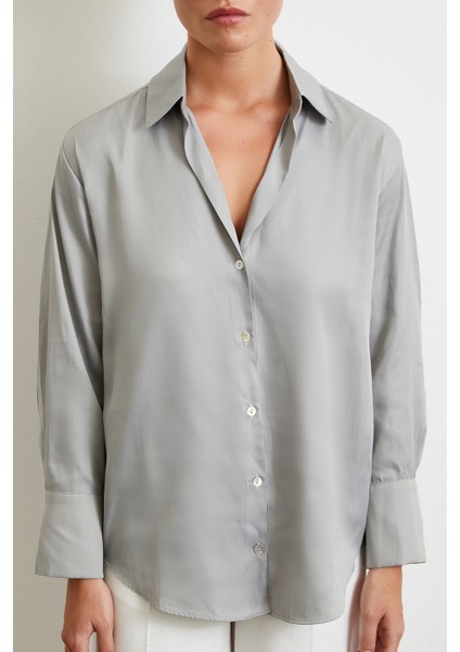 Diagonal Desen Gömlek Gri indirimleri