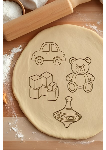 Oyuncak Seti Kurabiye Kalıbı, Hamur Şekillendirici, Bisküvi Kalıbı, Kolay Kesim Ucu