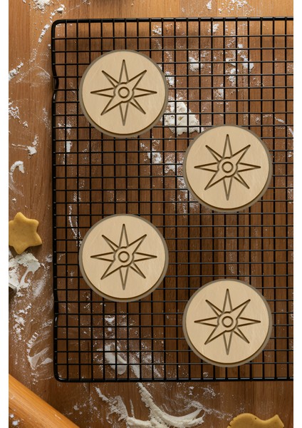 Pusula Kurabiye Kalıbı, Hamur Şekillendirici, Bisküvi Kalıbı, Kolay Kesim Ucu