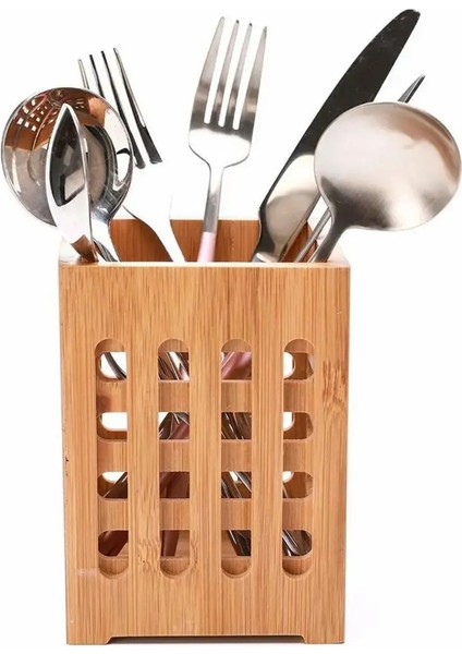 Kahverengi Bambu Mutfak Düzenleyici, Tezgah Üstü Dik Kaşıklık, Şık ve Pratik Kullanım fırsatları