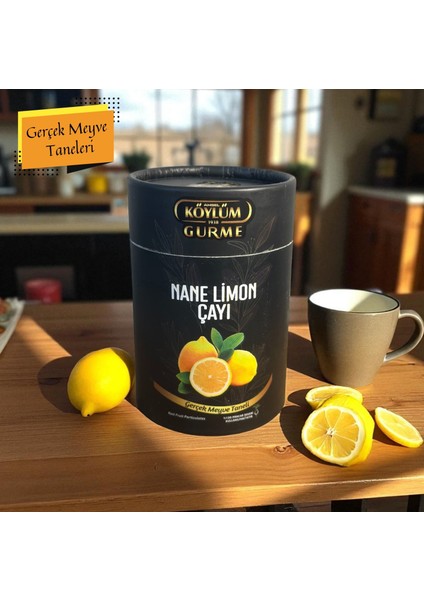 Amasya Nane Limon Çayı 250 gr – Bitki Çayı, Gerçek Meyve Taneli Silindir Kutu