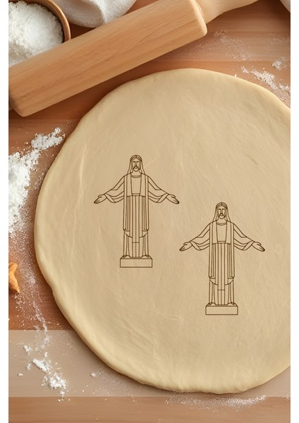 Kurtarıcı Heykel Kurabiye Kalıbı, Hamur Şekillendirici, Bisküvi Kalıbı, Kolay Kesim Ucu