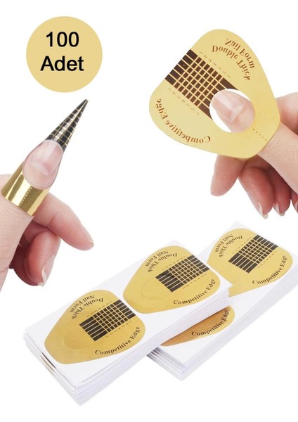 Rubetrant Gold Protez Tırnak Şablon 100'LÜ Set