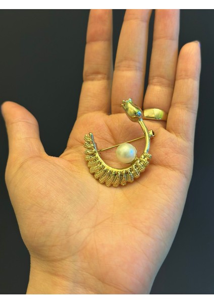 Inci Boncuklu Laleli Kadın Broş Yaka Iğnesi 4x3 cm fiyatları