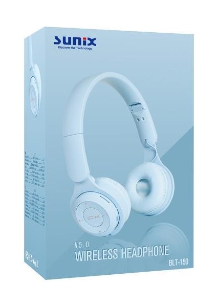 120 Saat Bekleme Süreli V5.0 Kulak Üstü Bluetooth Kulaklık Mavi BLT-150 fiyatları