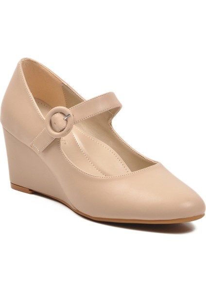 Bej Cilt Dolgu Topuklu Kadın Topuklu Ayakkabı 312478 Z fırsatları