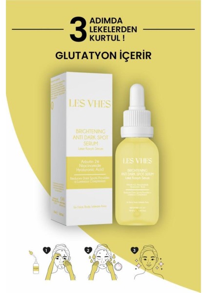 Leke Karşıtı Cilt Serumu Glutatyon ve Niacinamide İçerikli 30 ml Tüm Cilt Tiplerine Uygun