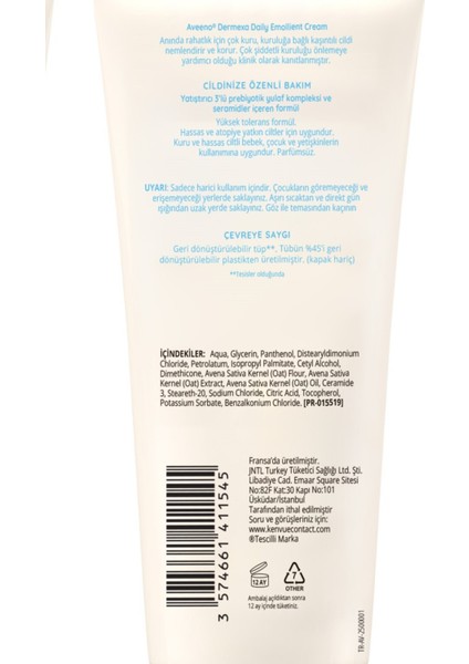 Dermexa Nemlendirici Krem 200 ml Yulaf Özlü Parfümsüz Normal Ciltler İçin Vücut ve Yüz Bakımı