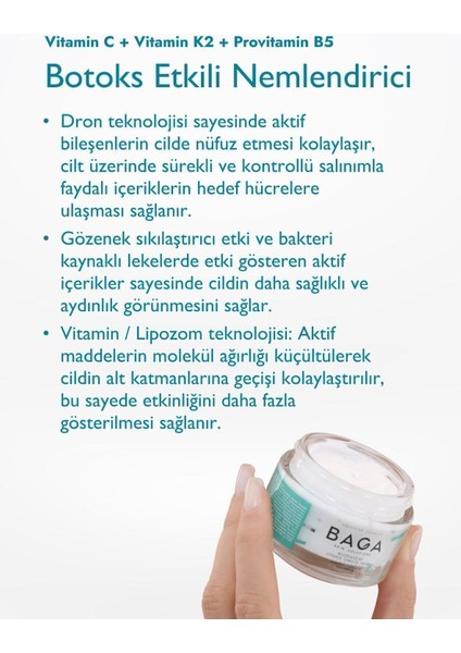 C Vitamini ve Peptidli Botoks Etkili Nemlendirici Krem 50 ml Hassas Ciltler Gözenek Sıkılaştırıcı indirimleri
