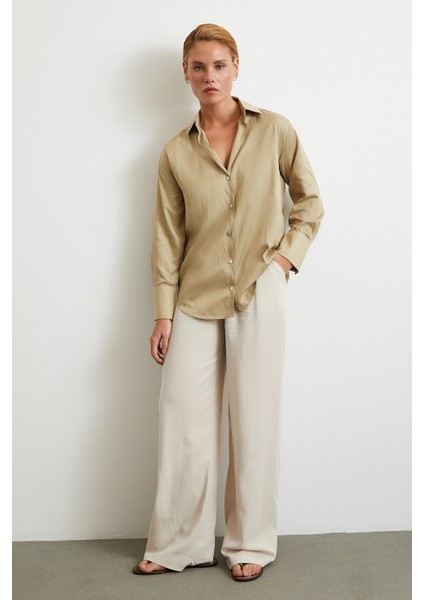 Diagonal Desen Gömlek Bej fiyatları