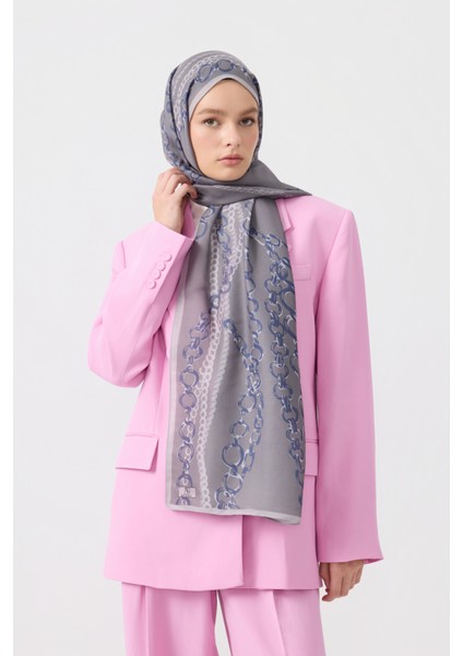 Cotton Twill Şal Loop Line Gümüş fiyatları