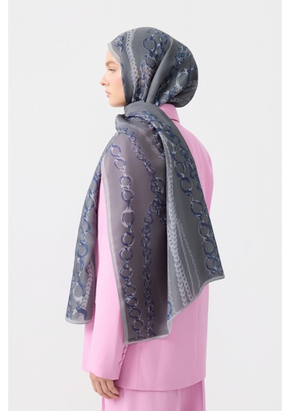 Cotton Twill Şal Loop Line Gümüş indirimleri