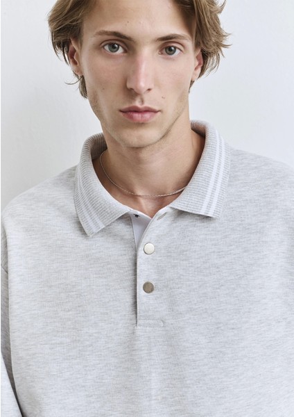 Polo Yaka Gri Sweatshirt 0S10390-82498