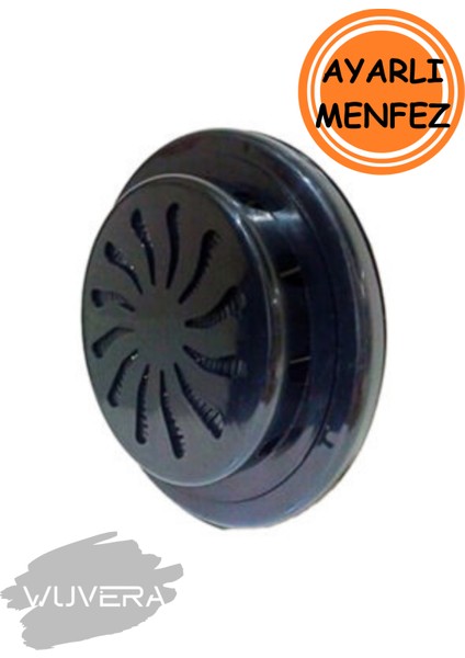 Siyah Doğalgaz Ayarlı Cam Menfezi /aç-Kapa Soğuk Havayı Engeller