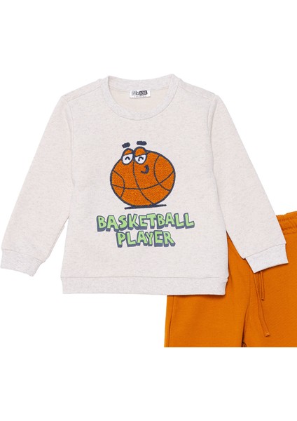 Erkek Bebek Eşofman Takımı Motto Boy Bisiklet Yaka Uzun Kol Ribanalı modelleri