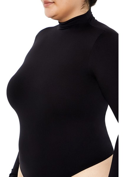 Plus Size Dikişsiz Yüksek Yaka Bodysuit fiyatları