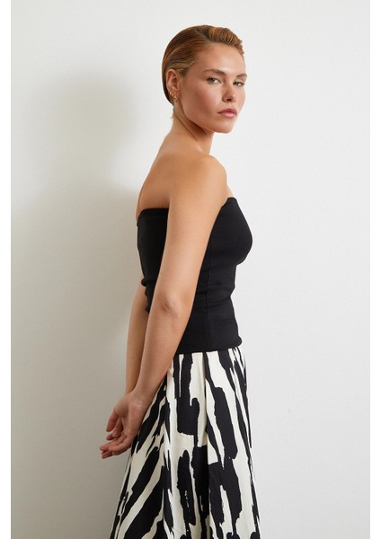 Straplez Top Siyah modelleri