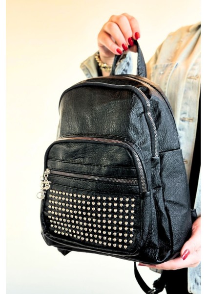 Orijinal Polo Bag Yumuşak Deri Orta Boy Taşlı Kadın Sırt Çantası fiyatları