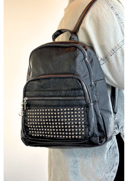 Orijinal Polo Bag Yumuşak Deri Orta Boy Taşlı Kadın Sırt Çantası modelleri