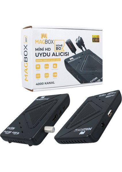 Magbox Homebox Full Hd Uydu Alıcısı 4000 Kanal Tkgs / Youtube / USB Destekli fiyatları
