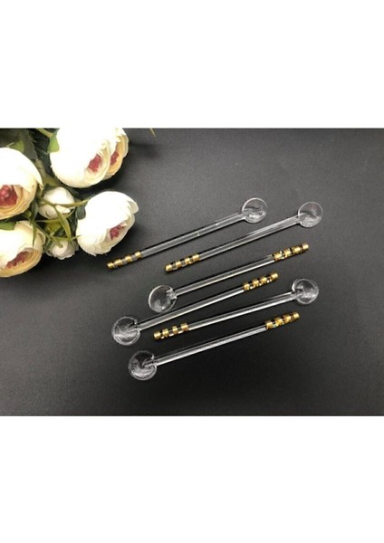 Altılı Cam Çay Kaşığı Seti, Şık ve Kullanışlı Tasarım, Sarı Renk Seçeneği