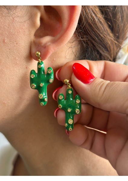 Yeşil Kaktüs Küpe Kadın Küpe fiyatları