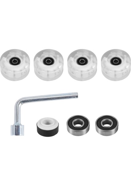 4pcs Roller Skate Wheels Işık Işık, Rulmanlar Dış Mekan Silindir Skate Wheels Flash, Çift Sıralı Paten Için (Yurt Dışından)