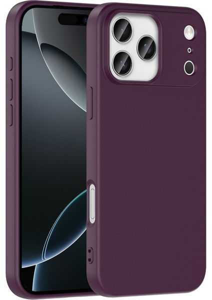 Apple iPhone 17 Pro Max Uyumlu Lansman Kadife Iç Yüzeyli (Şık Tasarım) Silikon Kapak