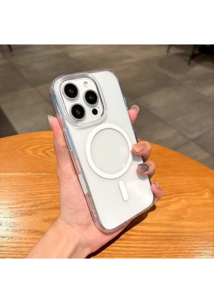 Apple Iphone 17 Pro Uyumlu Magsafe Wireless Kablosuz Şarj Destekli Şeffaf Sert Koruma Kapak
