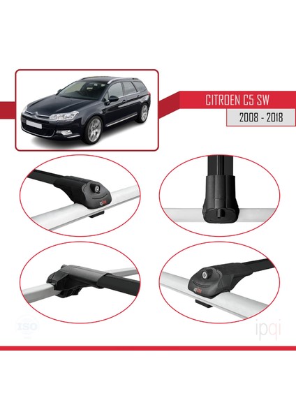 Citroen C5 Iı Tourer 2008-2018 Arası ile Uyumlu Ace-1 Ara Atkı Tavan Barı Siyah 3 Adet fırsatları