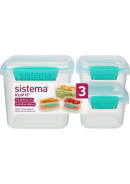Klıp It 3’lü Saklama Kabı Seti – 1l + 2X200ML – Hava Geçirmez, Bpa’sız, Mikrodalga ve Bulaşık Makinesi Uyumlu fiyatları