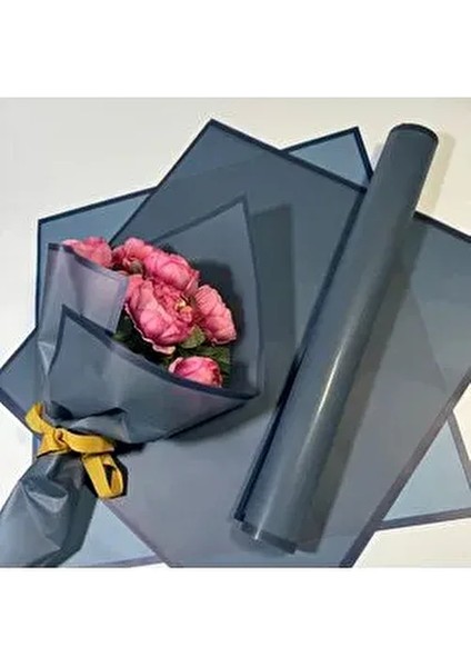 Çiçek Buket Kağıdı Lacivert Çerçeve Lacivert Zemin Mat OPP-55X55CM-20SAYFA