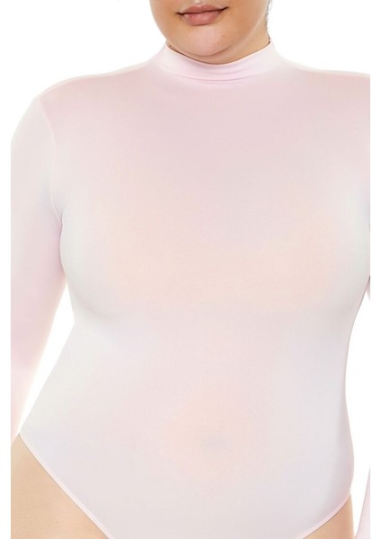 Plus Size Dikişsiz Yüksek Yaka Bodysuit fiyatları