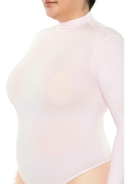 Plus Size Dikişsiz Yüksek Yaka Bodysuit modelleri