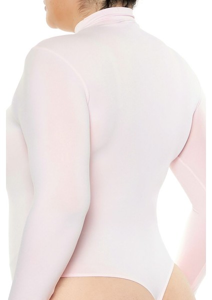 Plus Size Dikişsiz Yüksek Yaka Bodysuit fırsatları