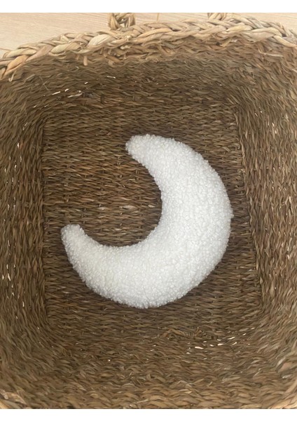 Teddy Ay Yastık Beyaz Bebek/çocuk Odası Dekoratif Yastık