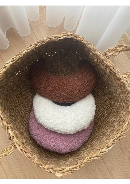 Teddy Ay Yastık Beyaz Bebek/çocuk Odası Dekoratif Yastık fırsatları